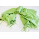 PL9 Gorgeous Moss Colored Pashmina Silk Shawl-wrap Handmade in Nepal